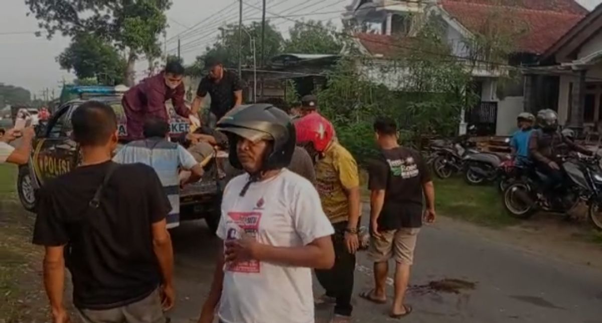 Kecelakaan di Jalan umum jurusan Ponorogo-Pulung KM 5-6, Desa Tajug, Kecamatan Siman, Kabupaten Ponorogo.(Foto: Mita Kusuma/jatimnow.com)