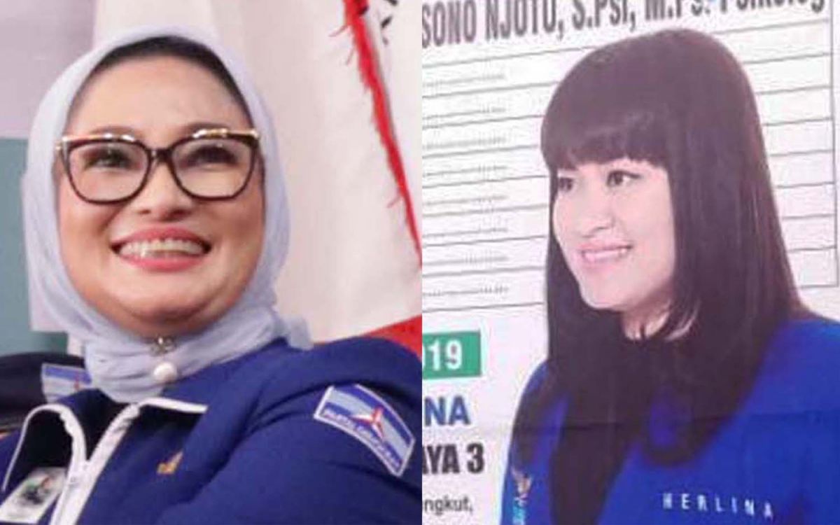 Bakal calon ketua Demokrat Surabaya, Lucy Kurniasari dan Herlina Harsono Njoto (Foto: Dok. jatimnow.com)