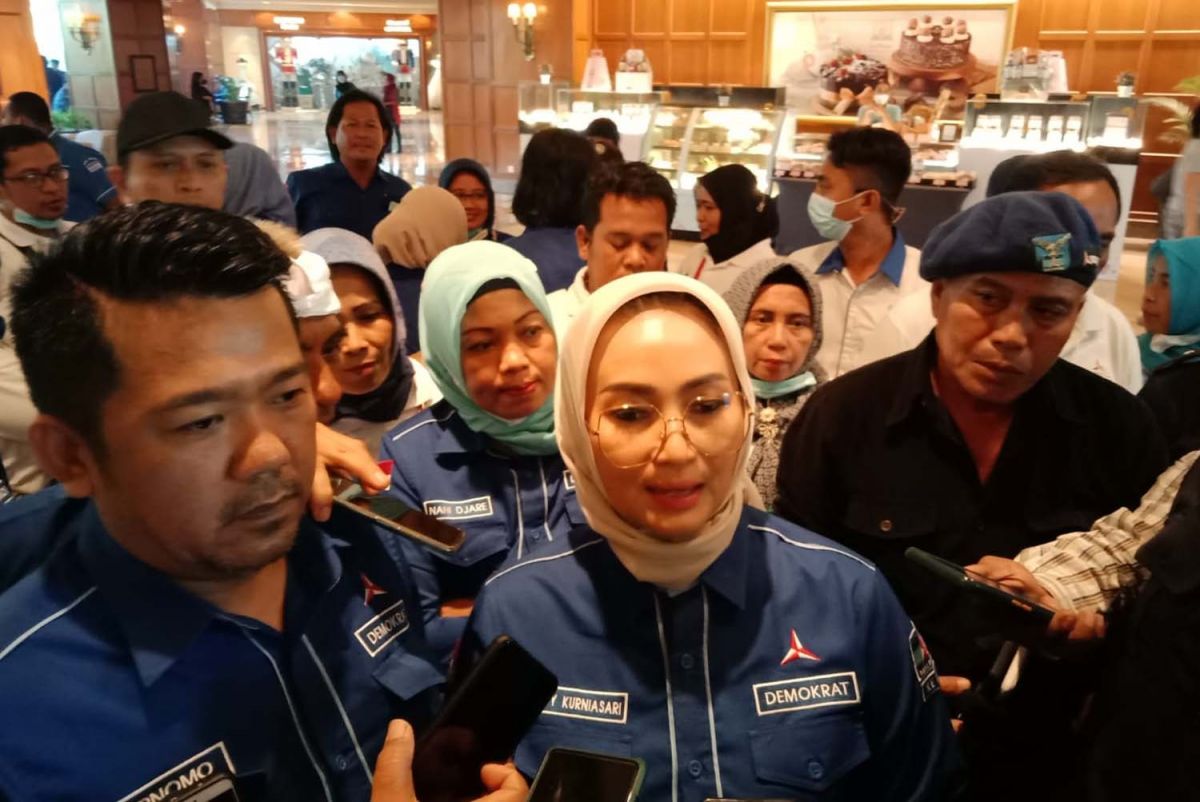 Lucy Kurniasari saat berada di Muscab Demokrat se Jatim di Surabaya (Foto: Ni'am Kurniawan/jatimnow.com)