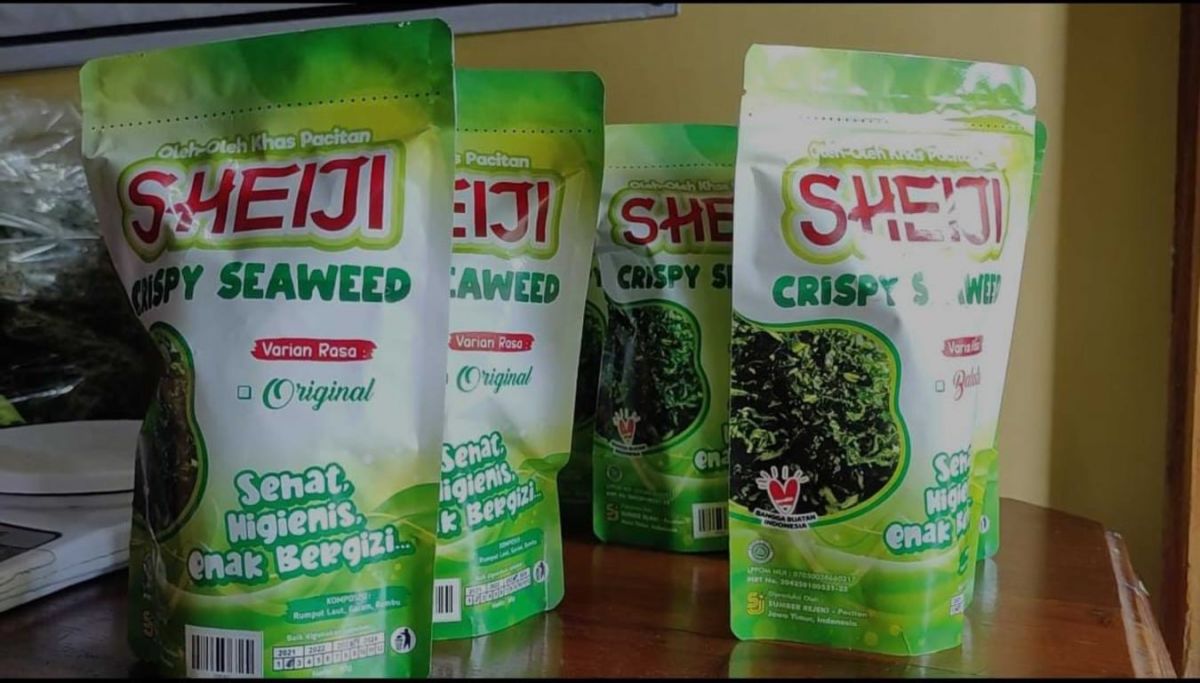 Olahan rumput laut IRT di Pacitan.(Mita Kusuma/jatimnow.com)