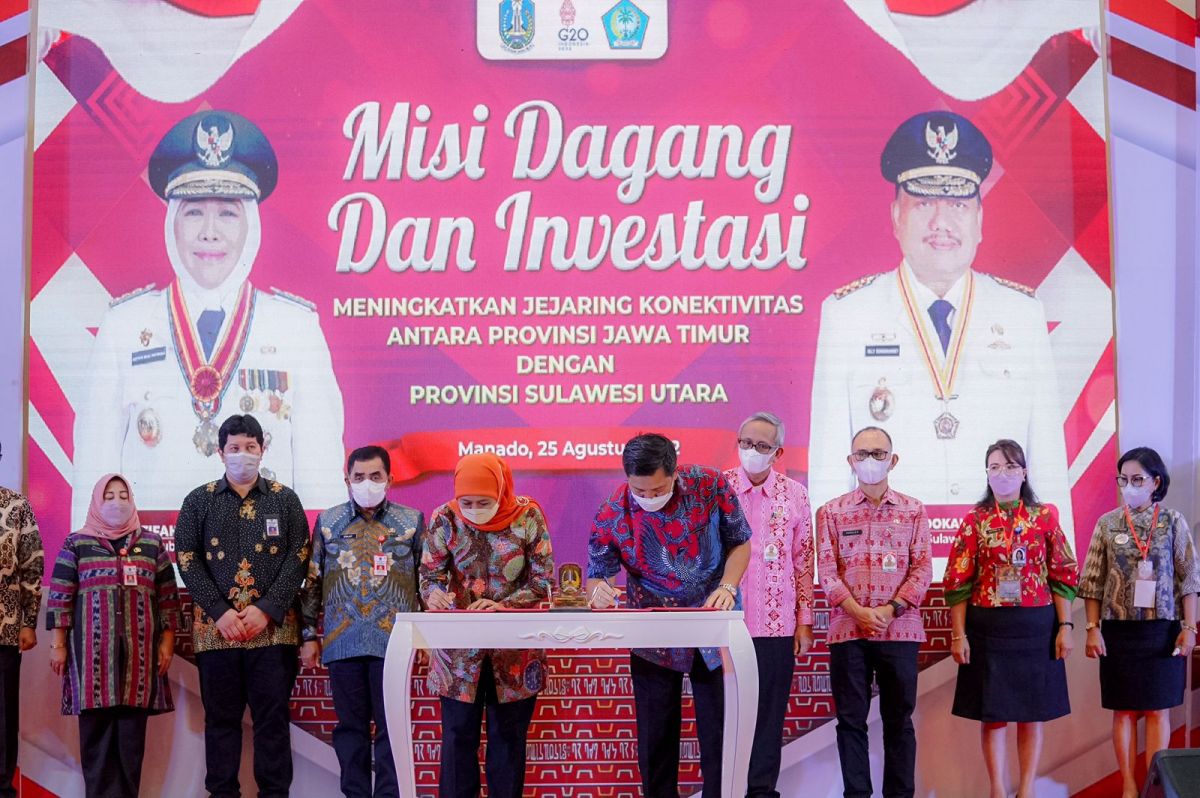 Gubernur Jatim Khofifah Indar Parawansa saat memimin Misi Dagang dan Investasi di Sulut