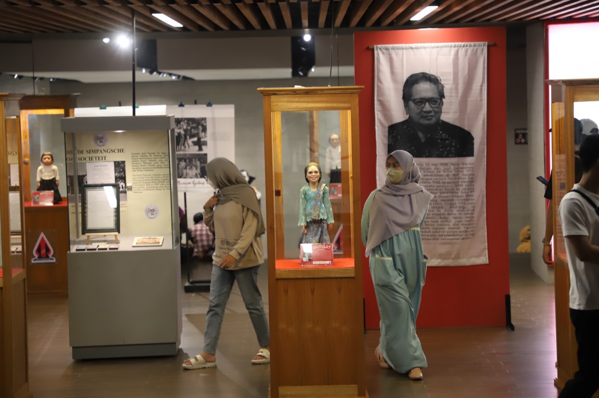 Suasana pameran Srimulat di Basement Alun-alun Surabaya