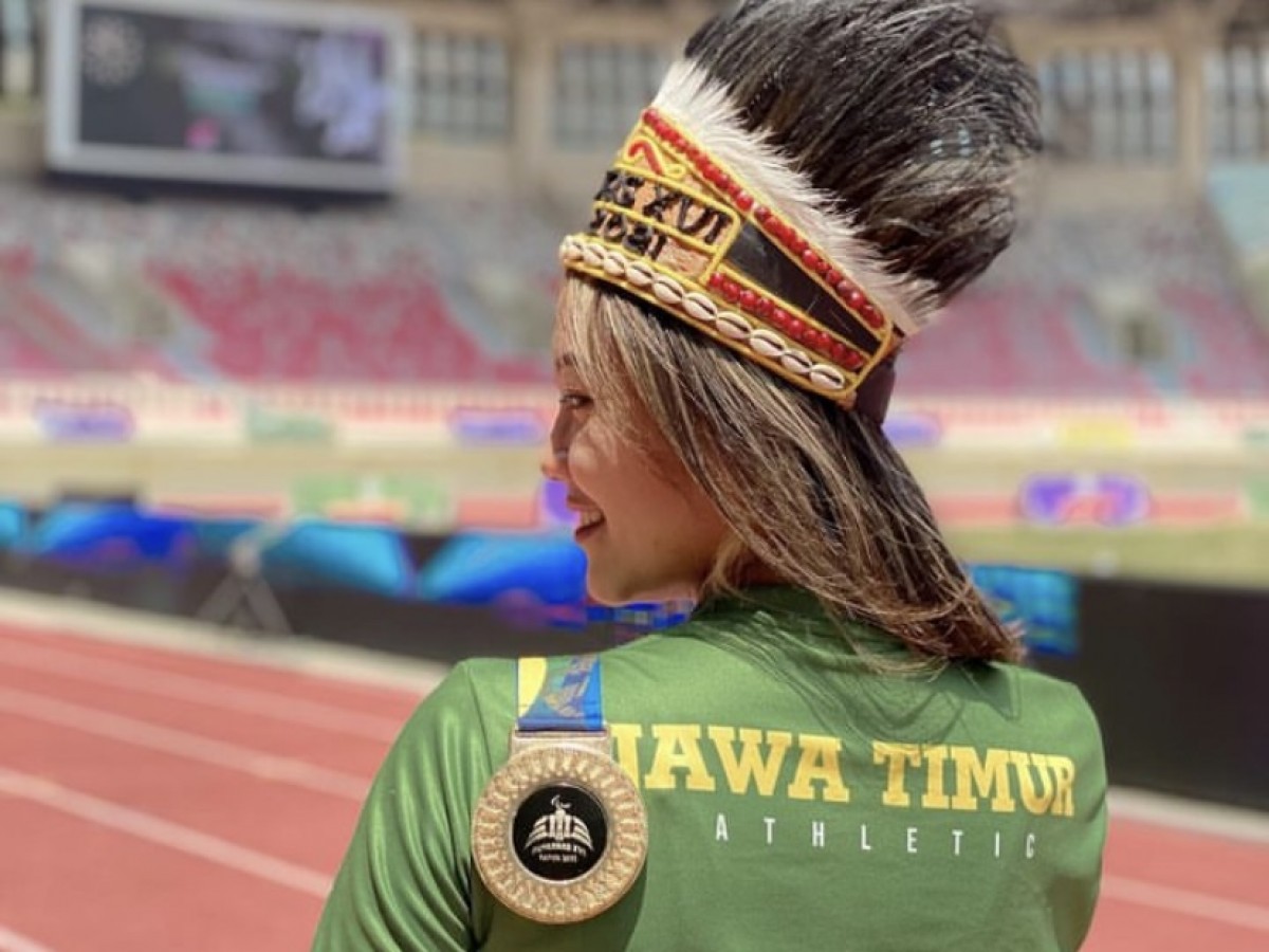 Potret Nanda Mei Sholiha di ajang Peparnas Papua.(Foto: Nanda Mei Sholiha for jatimnow.com)