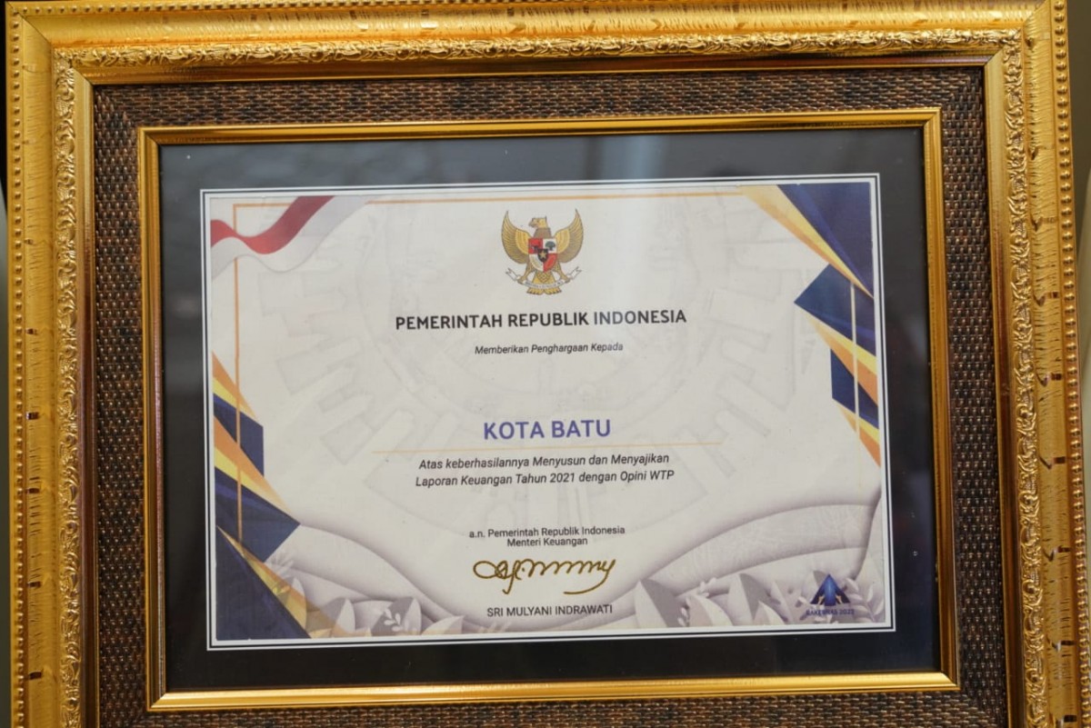 Penghargaan WTP 2022 untuk Kota Batu