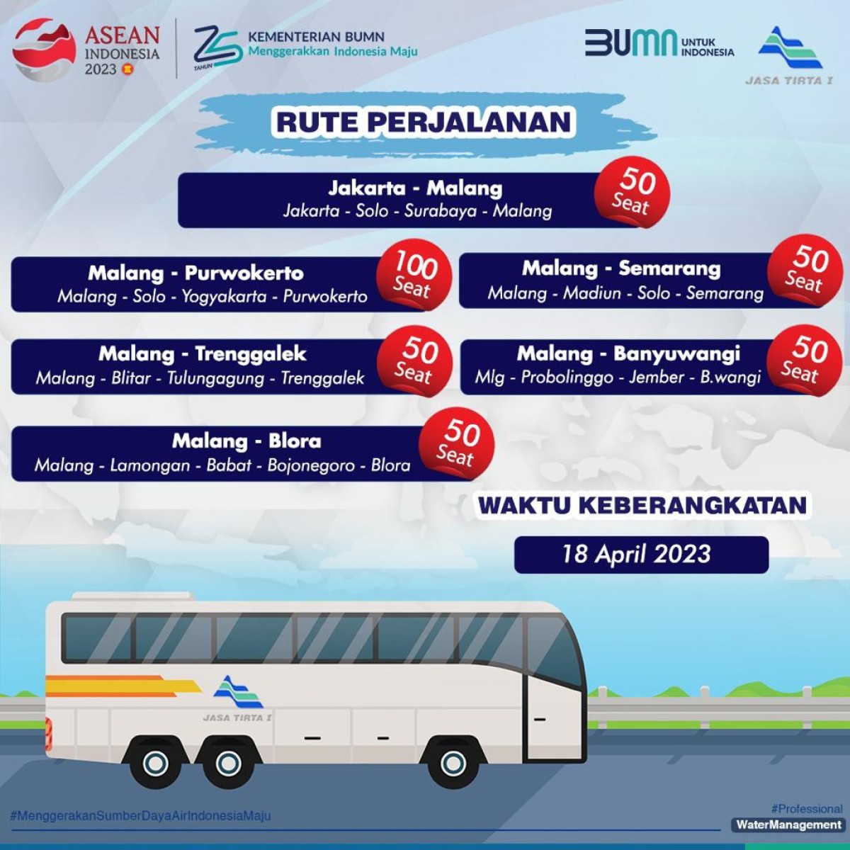 Pengumuman mudik gratis PJT I (Foto: PJT I for jatimnow.com)