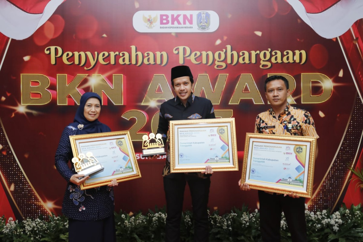 Kabupaten Trenggalek meraih 3 penghargaan sekaligus dalam gelaran BKN Award 2023.