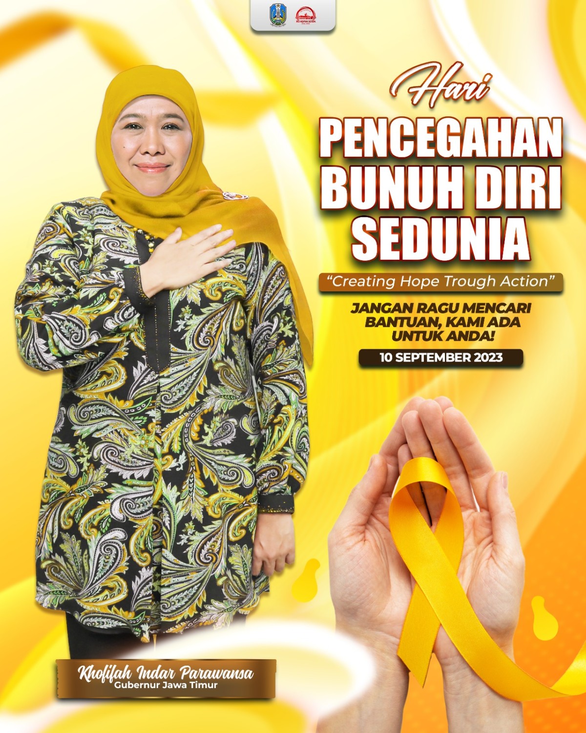 Poster hari pencegajan bunuh diri sedunia (Foto: Pemprov Jatim for jatimnow.com)