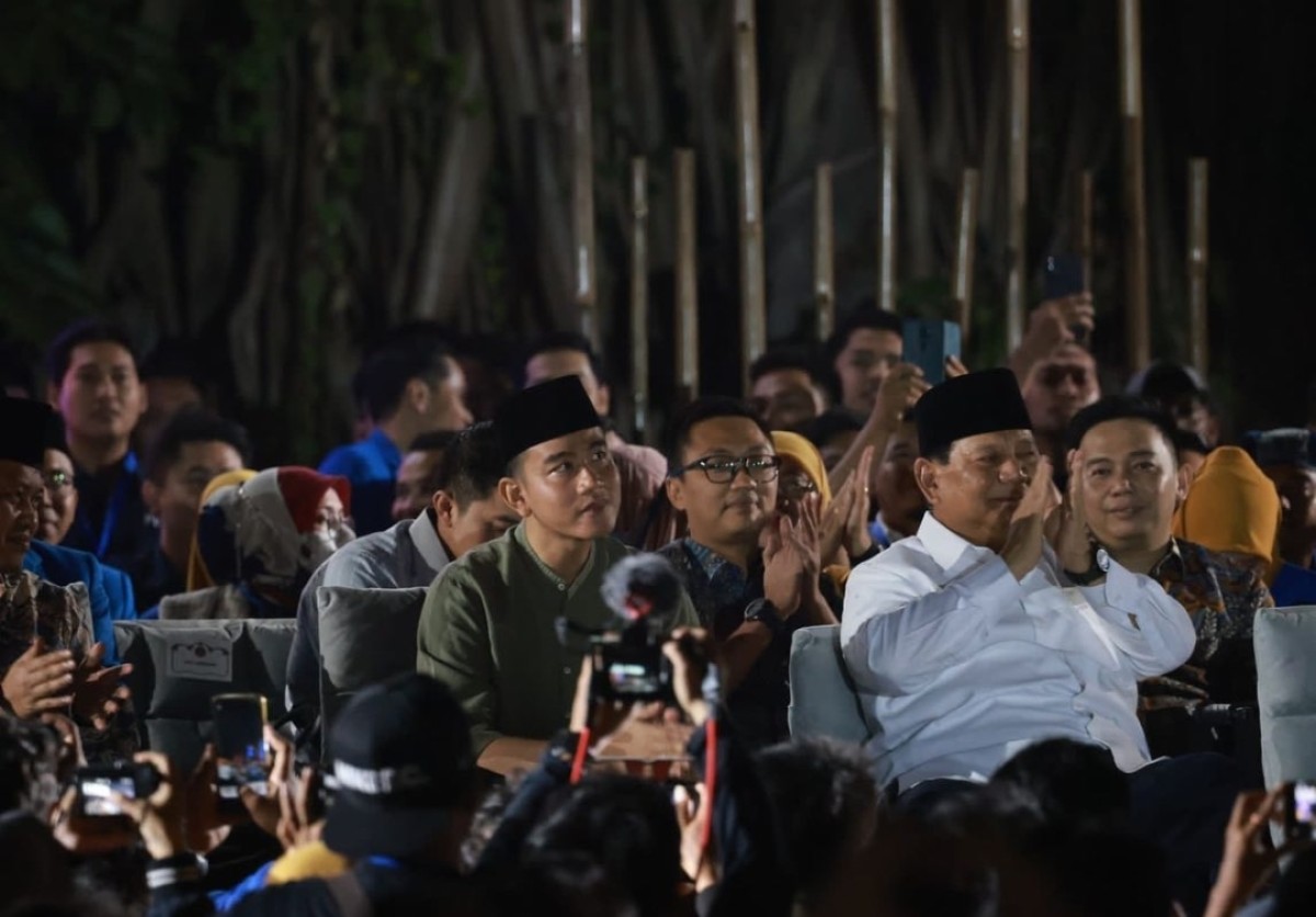 Moment Gibran mendampingi Prabowo dalam forum besar PMII (foto: Instagram Prabowo)
