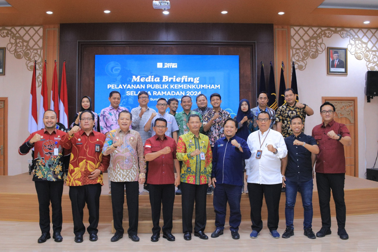 Media Briefing terkait Pelayanan Publik Kemenkumham Selama Bulan Ramadan 2024.