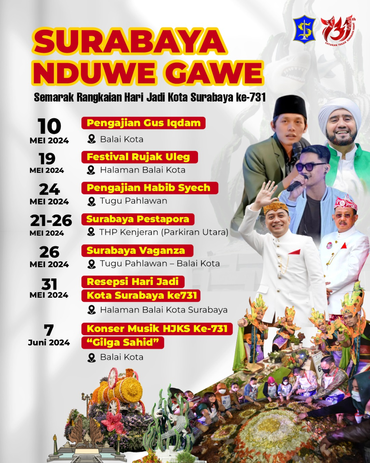Agenda Hari Jadi Kota Surabaya ke-731. (Foto: Pemkot Surabaya for jatimnow.com) 