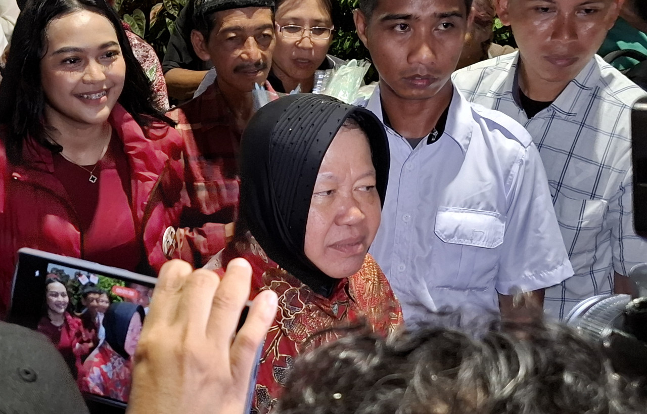 Cagub Jatim Risma ditemui wartawan di Musem Hos Cokroaminoto (Ni'am/jatimnow.com)