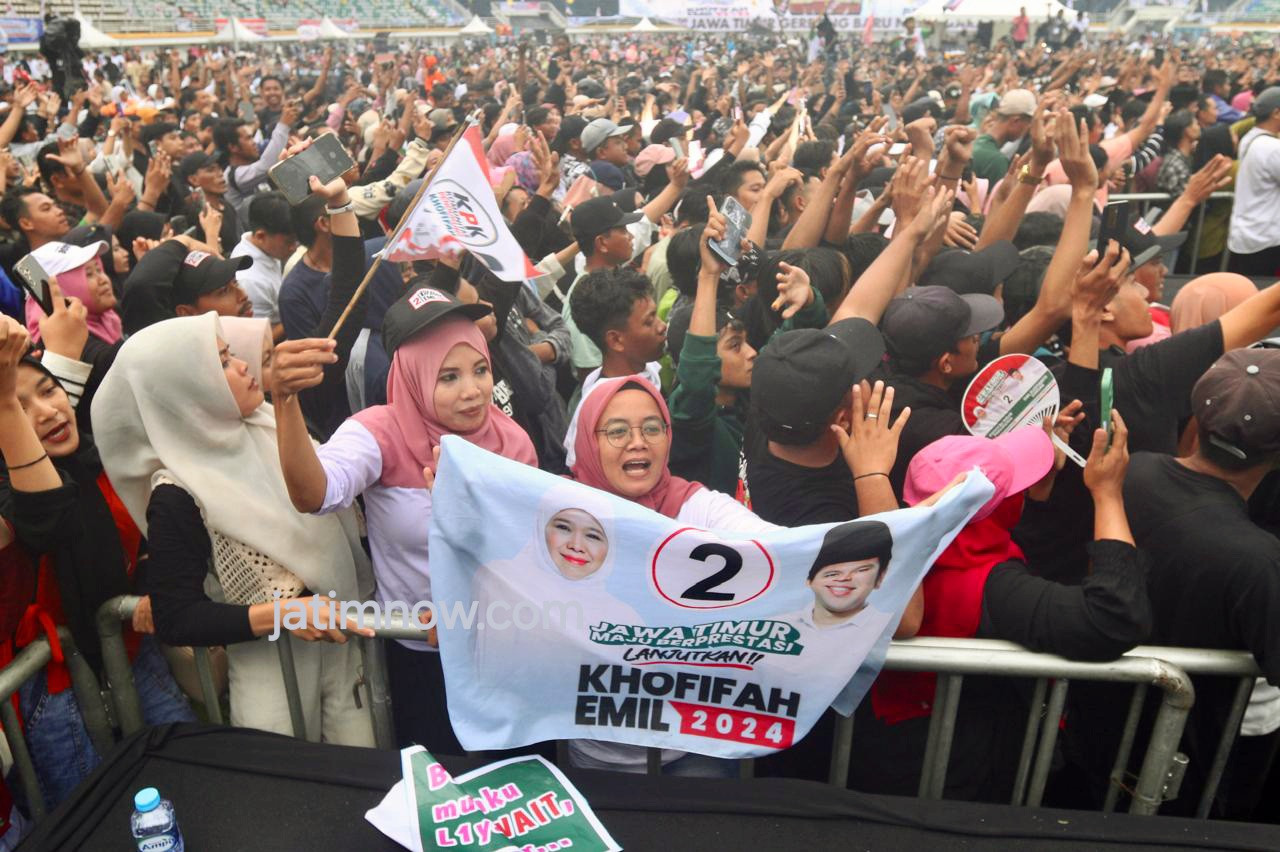 Teriakan Khofifah-Emil (foto: Ni'am Kurniawan/jatimnow.com)