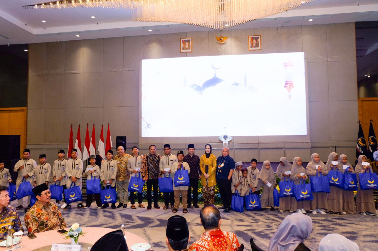Suasana halal bihalal DPW NasDem Jatim (foto: Rizki/jatimnow.com)