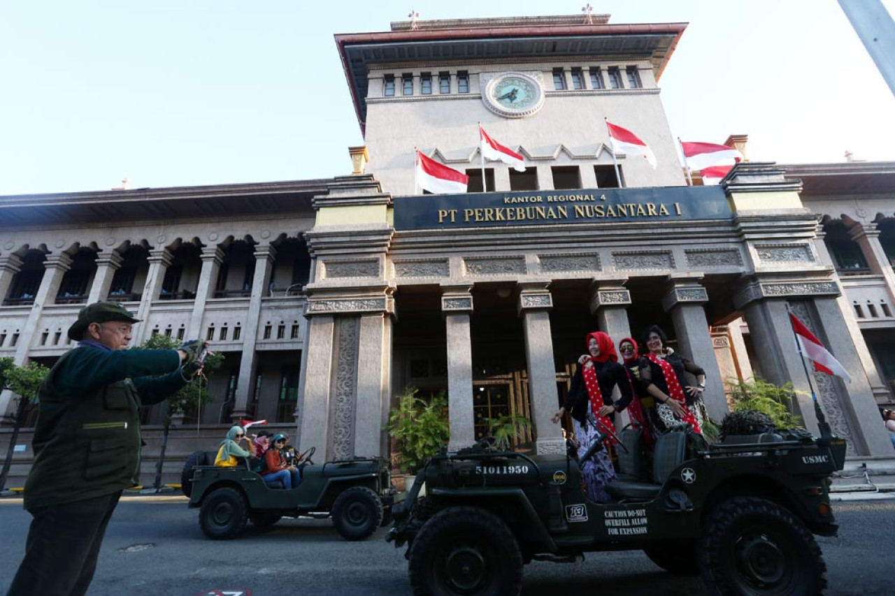 Gedung PTPN ini menjadi salah satu ikon andalan di kawasan kota lama Surabaya.  Foto: Ali Masduki/JatimNow.com