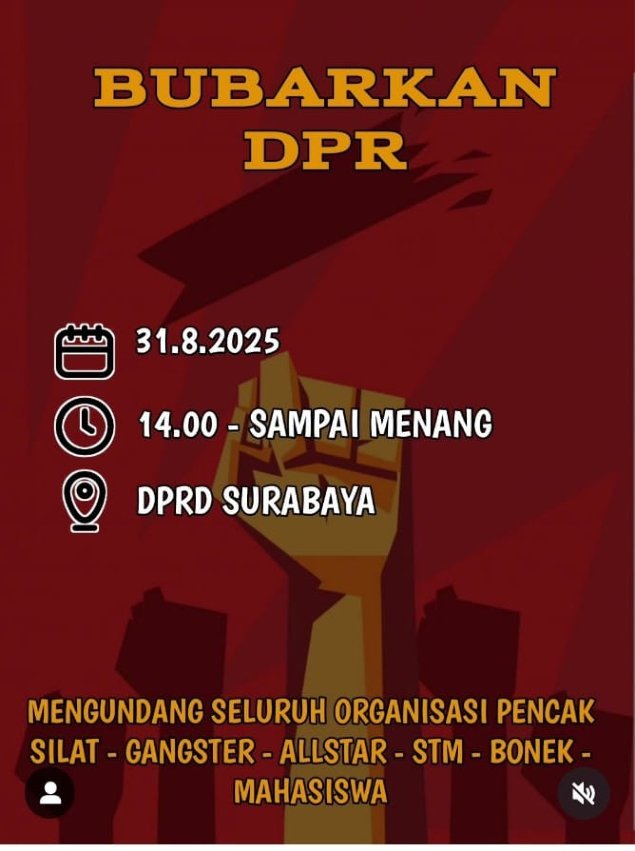 Seruan aksi geruduk DPRD Surabaya (