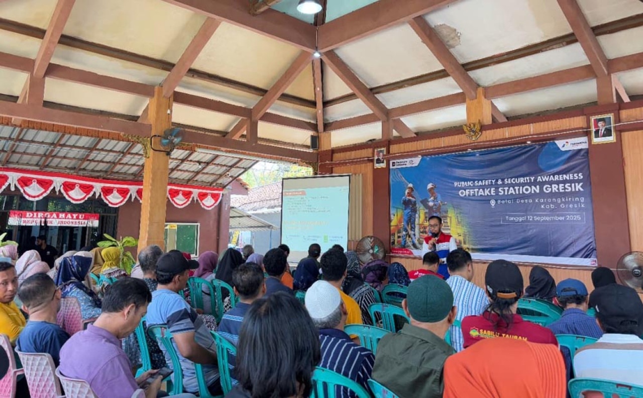 PGN SOR III Surabaya menggelar kegiatan Public Safety and Security Awareness (PSSA) di Desa Karangkiring, Gresik, pada Jumat (12/9). (Foto/PGN)