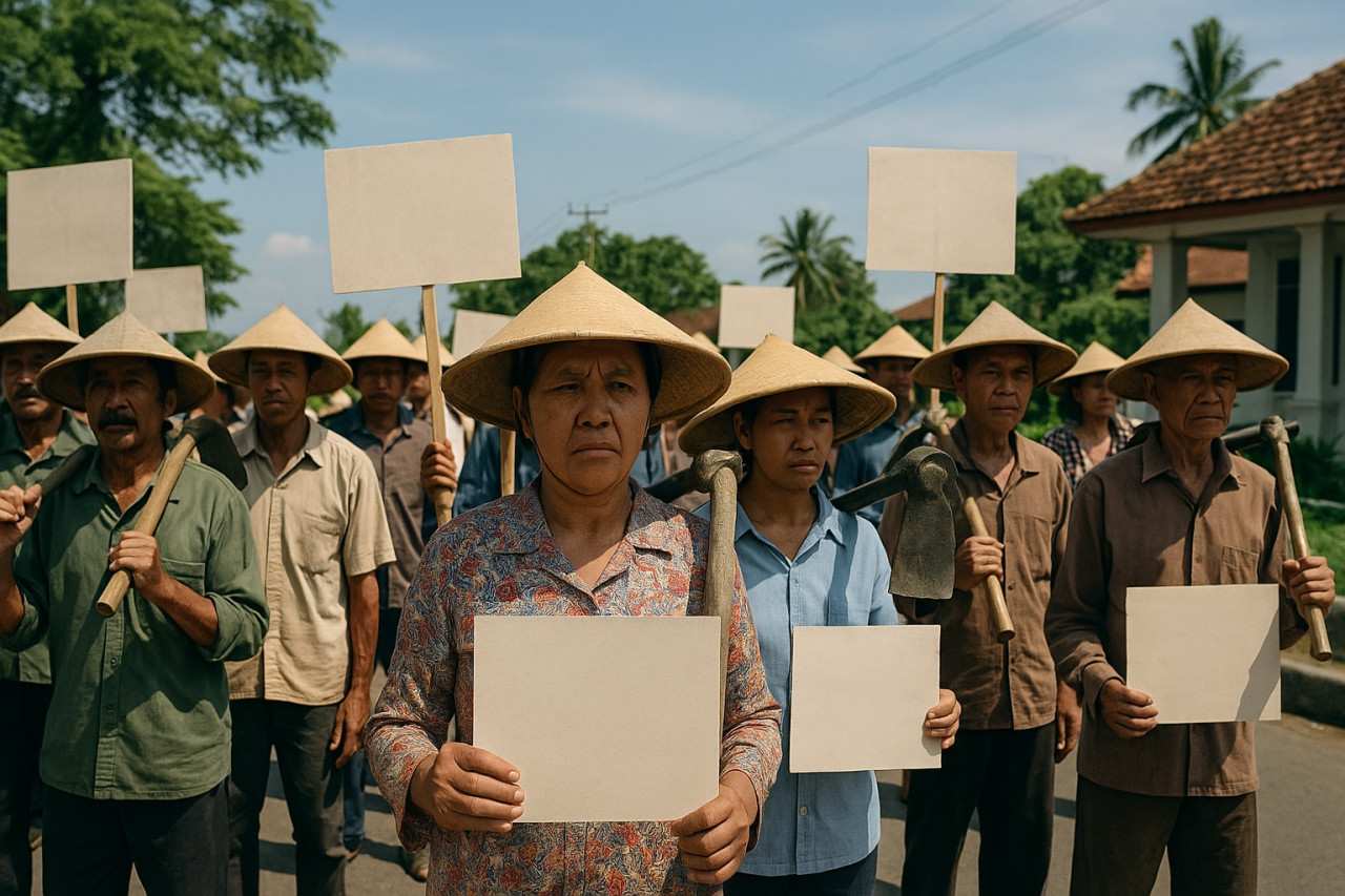 Ribuan petani bakal menggelar aksi serentak pada peringatan Hari Tani. (Foto: Ilustrasi/AI)