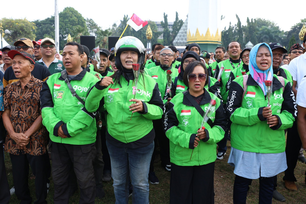 Serikat ojol menyatakan kompak jogo Suroboyo