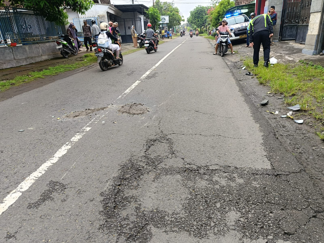 Foto: Lokasi kecelakaan di Tulungagung. (Satlantas Polres Tulungagung/jatimnow.com)