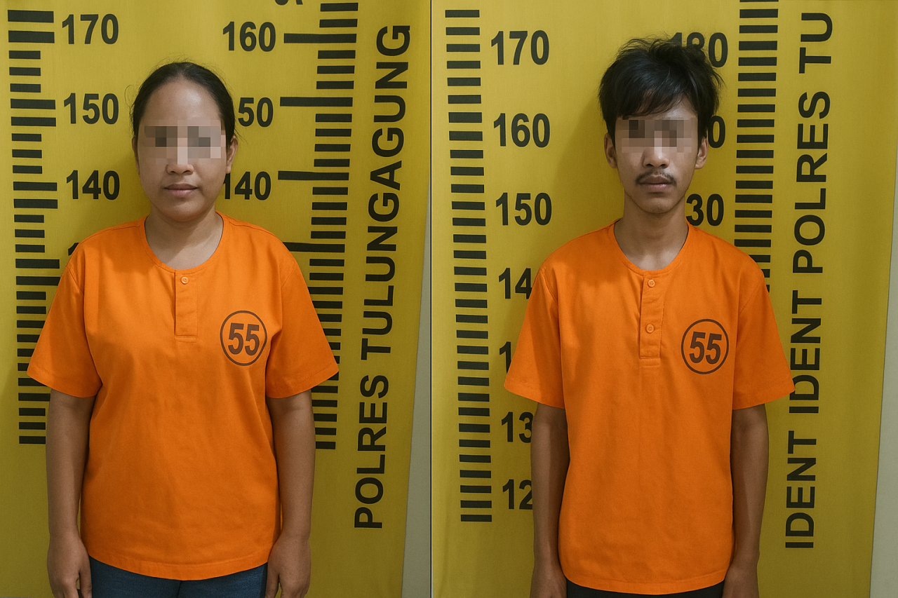 Foto: Pencuri handphone di Tulungagung ditangkap polisi. (Polres Tulungagung/jatimnow.com)