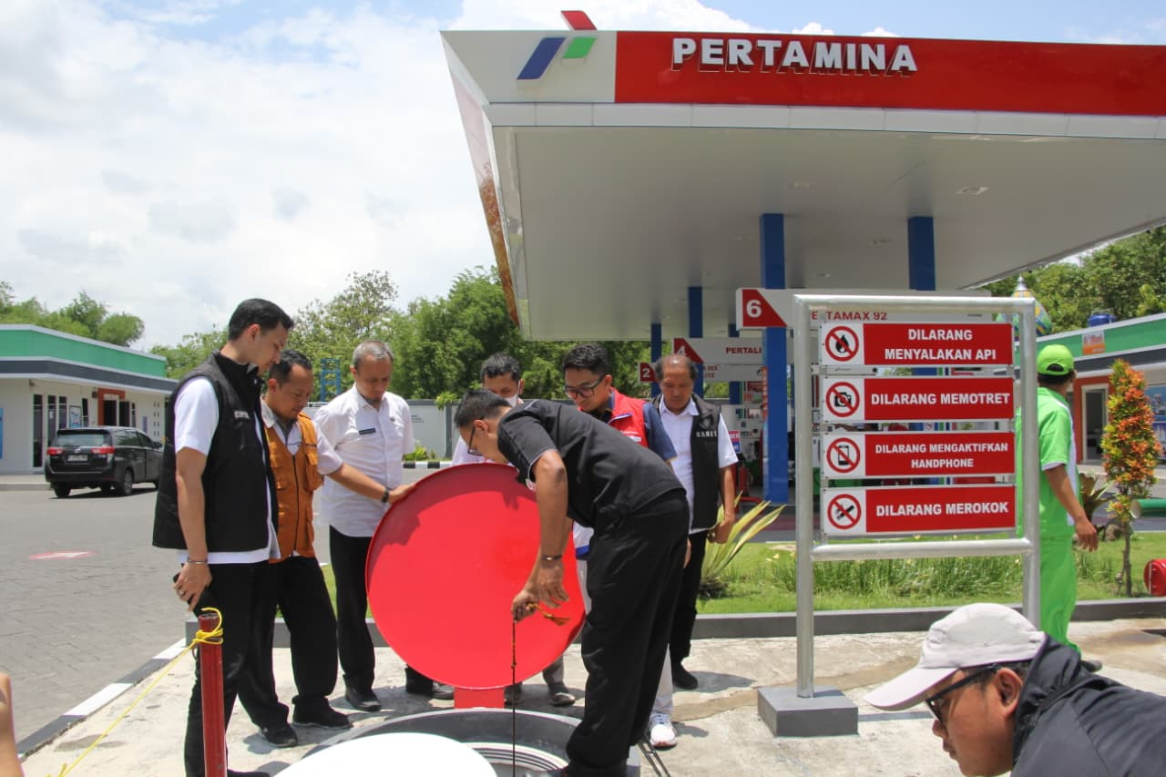 Pengecekan SPBU di Kota Kediri. (Foto: Polres Kediri Kota/jatimnow.com)