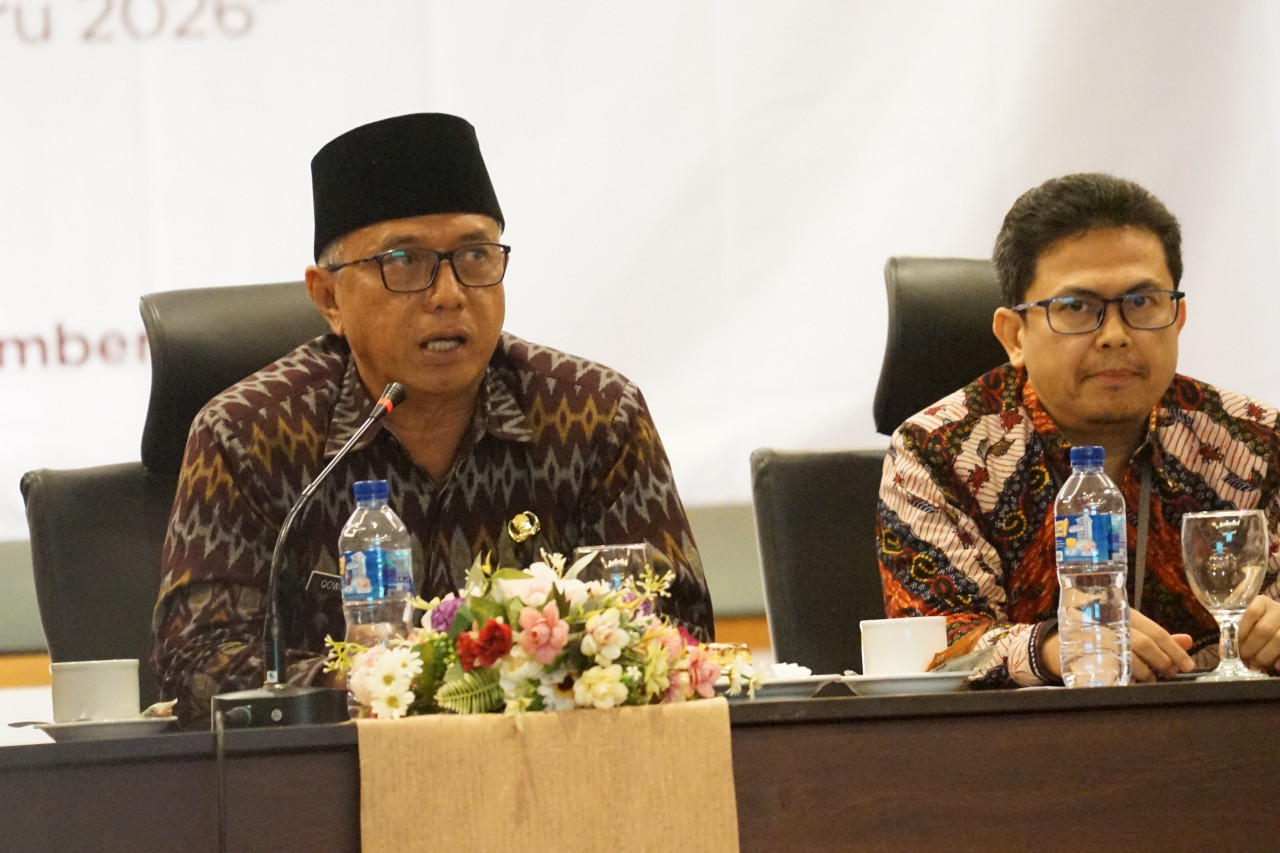 Wakil Wali Kota Kediri Qowimuddin memberikan arahan pada High Level Meeting (HLM) Tim Pengendalian Inflasi Daerah (TPID) Kota Kediri. (Foto: Pemkot Kediri/jatimnow.com)