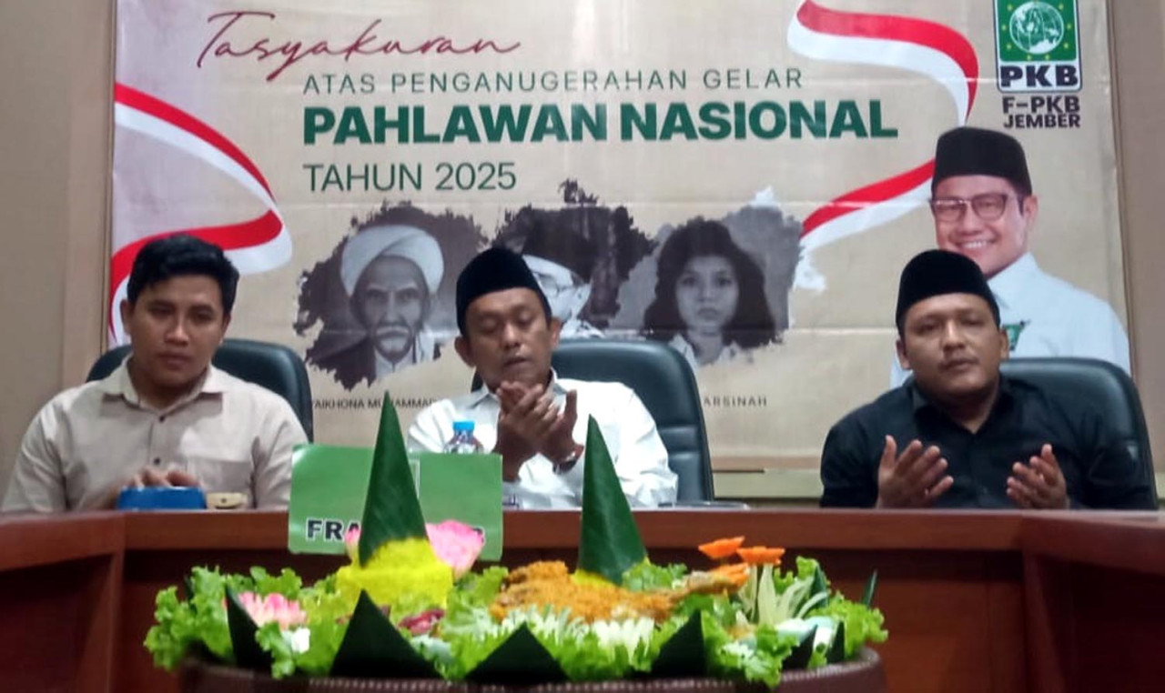 Fraksi PKB DPRD Jember menggelar tasyakkuran di ruangannya. (Foto: Sugianto/jatimnow.com)