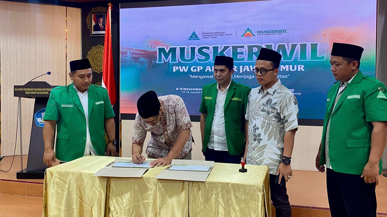 PW GP Ansor Jawa Timur menandatangani Nota Kesepahaman (MoU) dengan PT Global Mirai Internasional (GMI).