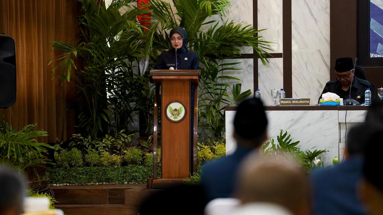 Mbak Vinanda dalam Rapat Paripurna DPRD Kota Kediri. (Foto: Pemkot Kediri/jatimnow.com)