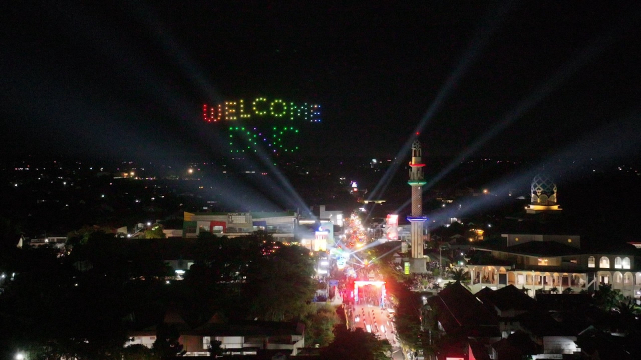 Drone Light Show di DNC 2025. (Foto: Pemkot Kediri/jatimnow.com)
