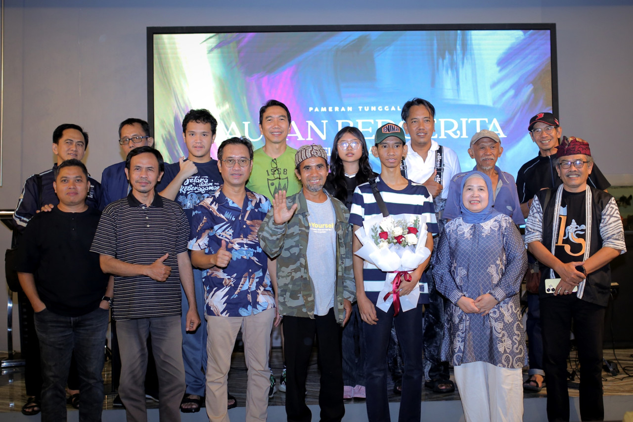 Suasana pembukaan pameran tunggal Ariel Ramadhan ke-7 bertajuk "Lautan Bercerita". (Foto: Pribadi Ariel Ramadhan)