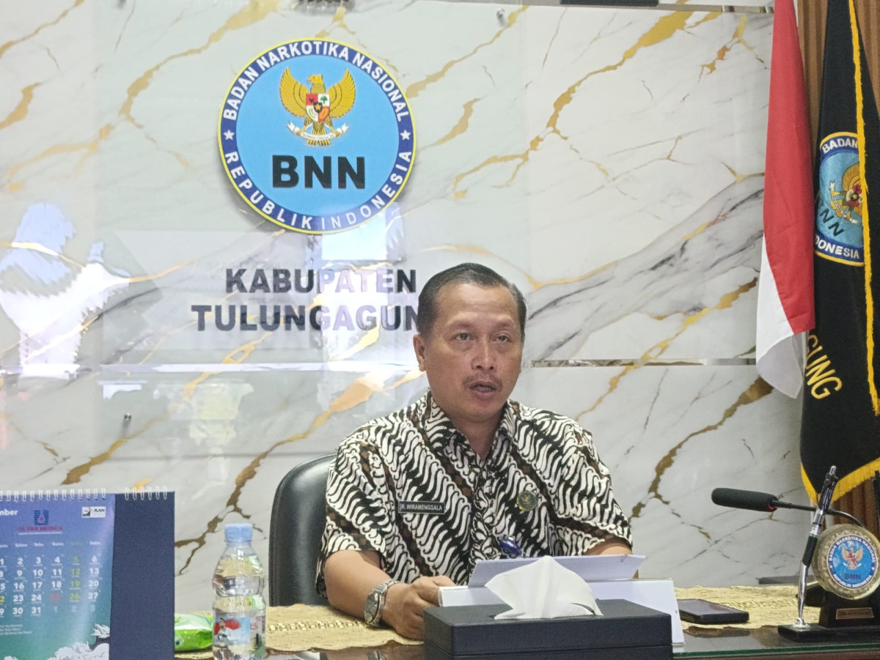 Foto: Plt Kepala BNN Kabupaten Tulungagung, AKBP Damar Bastiar Amarapit. (Bramanta/jatimnow.com)