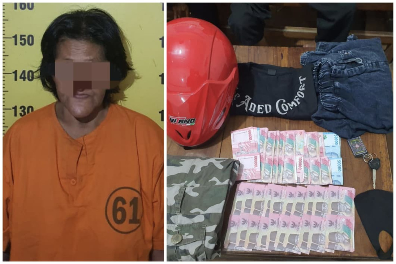 Foto: tersangka pelaku pencurian di Tulungagung. (Polres Tulungagung/jatimnow.com)