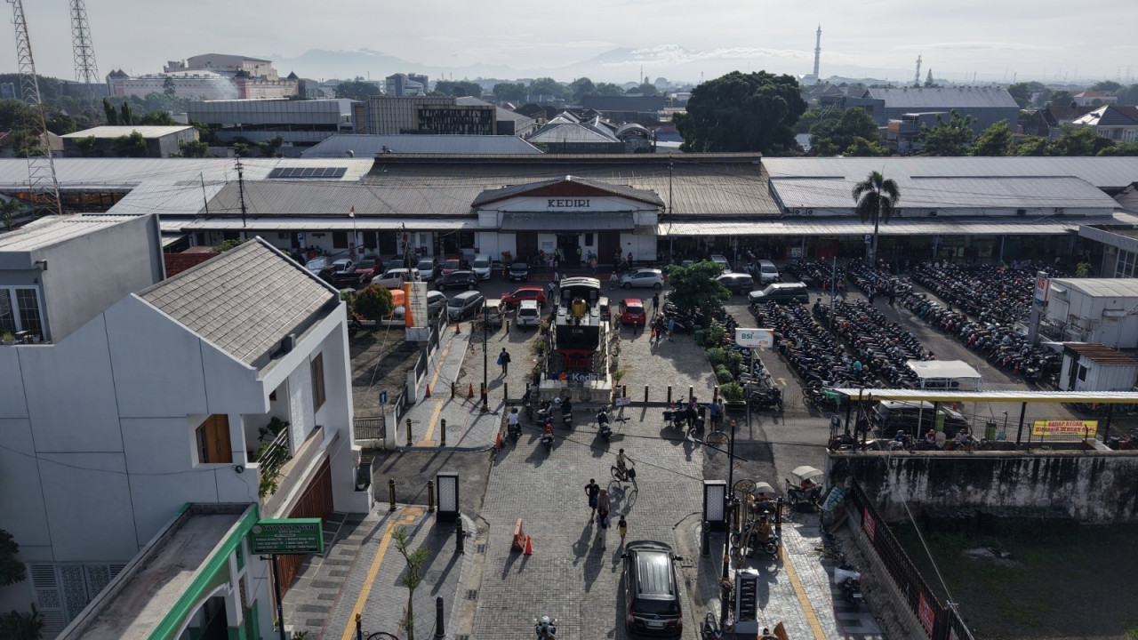 Penampakan jalan Stasiun Kediri. (Foto: Pemkot Kediri/jatimnow.com)