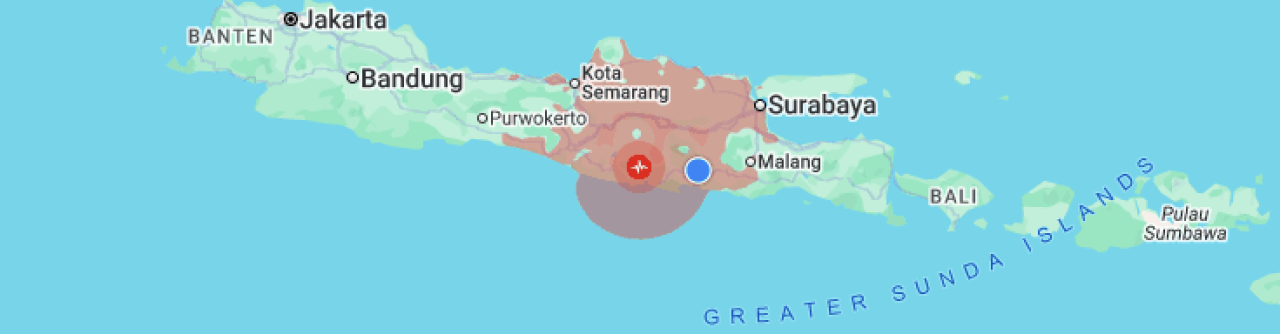 Foto: Lokasi titik gempa yang terasa getarannya di beberapa wilayah. (BMKG/jatimnow.com)