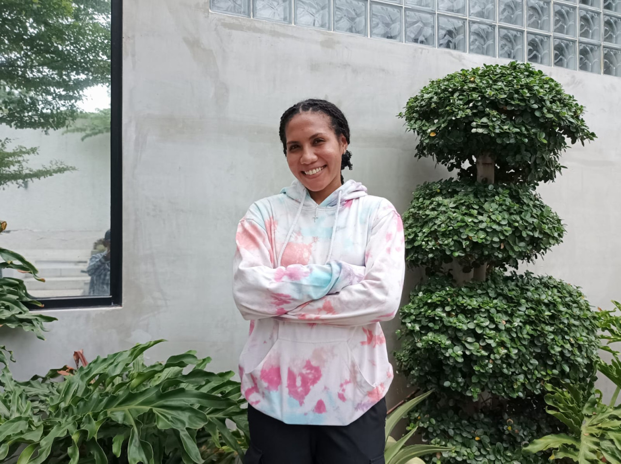 Foto: Mediol Stiovanny Yoku atlet voli binaan Petrokimia Gresik Pupuk Indonesia yang meraih medali perunggu bersama tim voli putri Indonesia di Sea Games 2025. (Sahlul Fahmi/jatimnow.com)