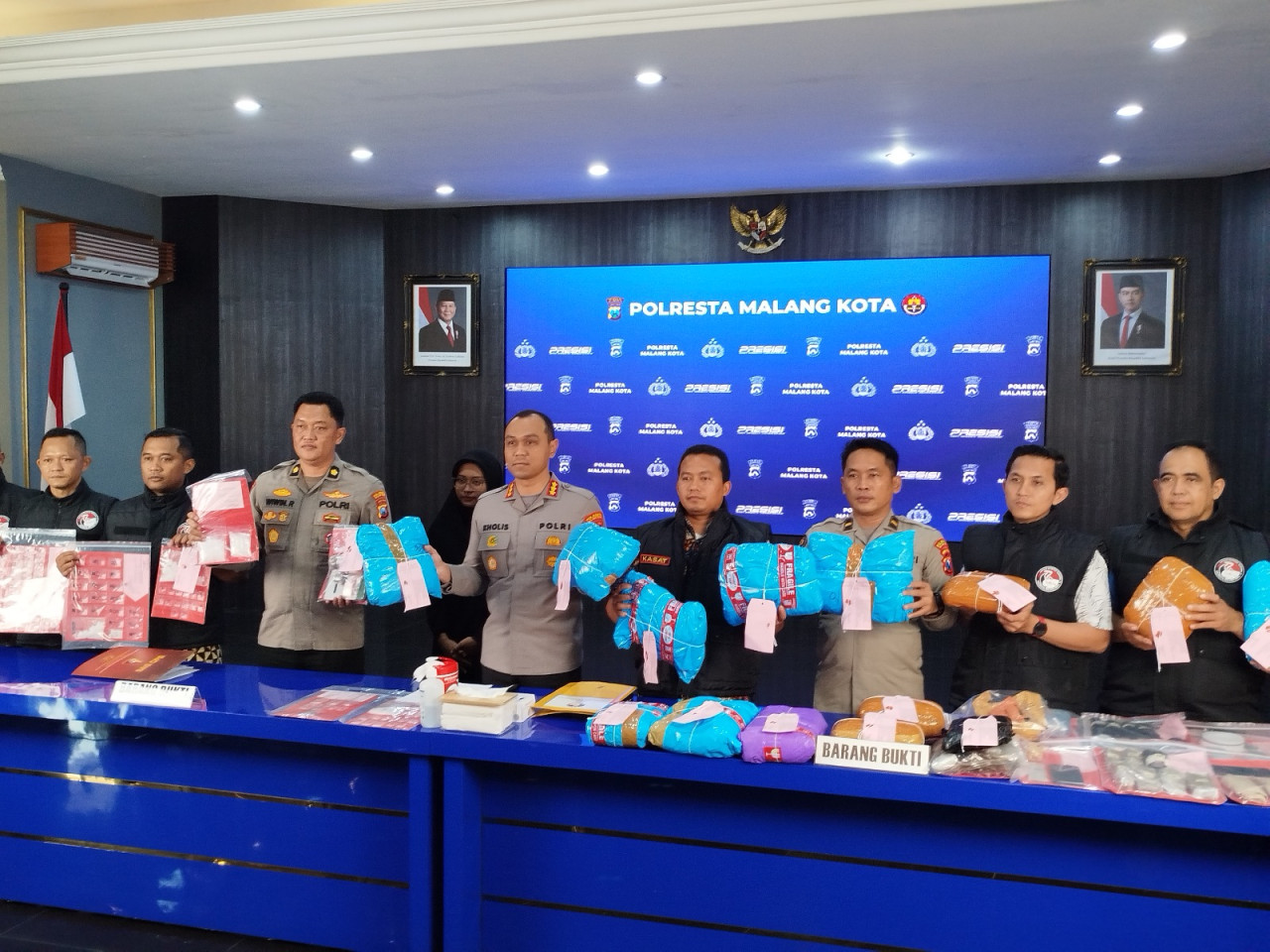 Foto: Rilis penyalahgunaan narkoba di Polresta Malang Kota (Aris Jatimnow)