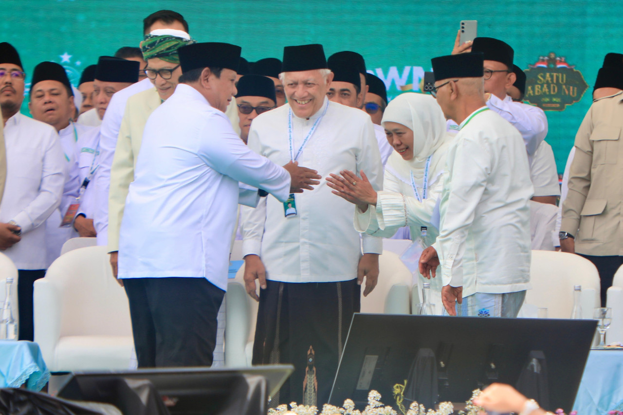 Prabowo saat hadir puncak peringatan Satu Abad Nahdlatul Ulama (NU) dalam rangkaian Mujahadah Kubro. (Istimewa)