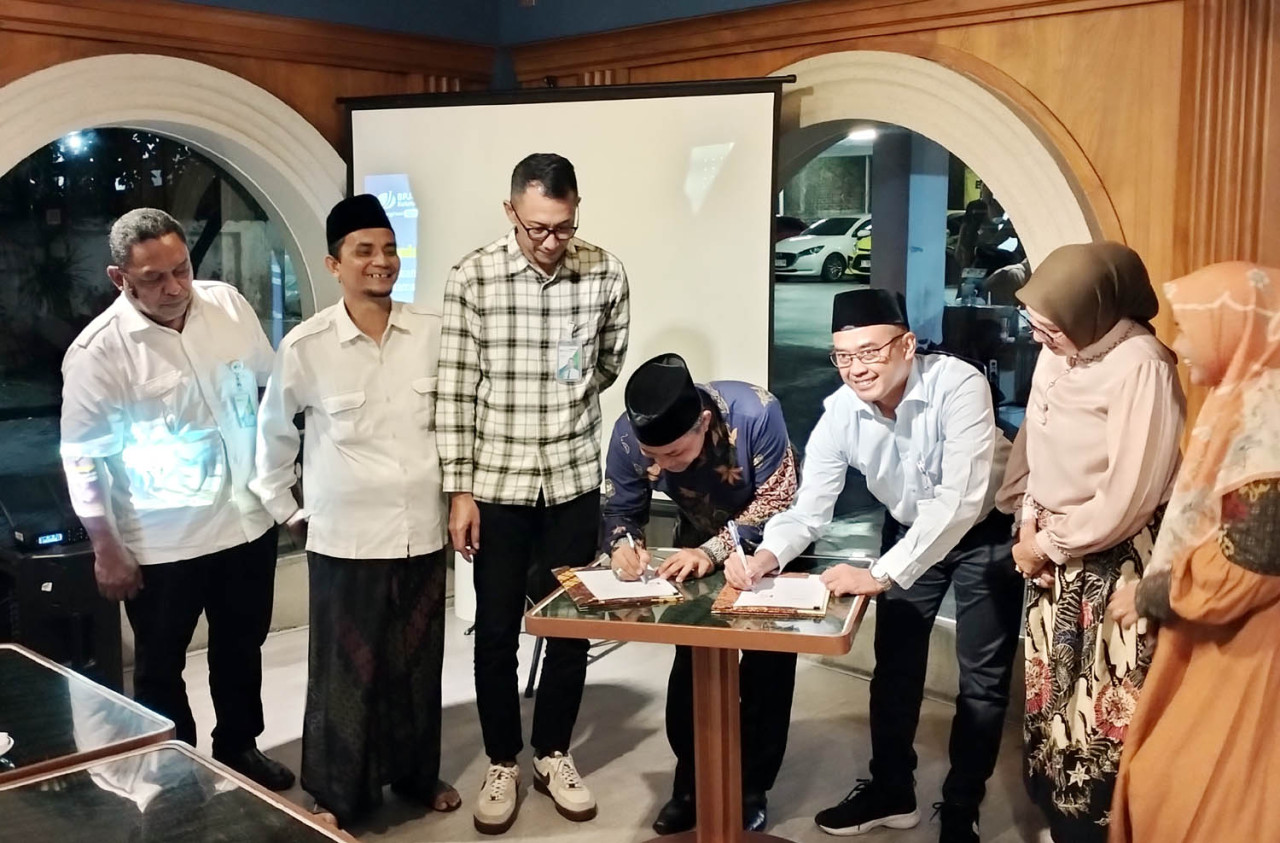 BPJS Ketenagakerjaan Sidoarjo dan DMI jalin kerja sama perlindungan jaminan sosial bagi pengurus masjid melalui program JKK dan JKM. (Foto/jatimnow.com)