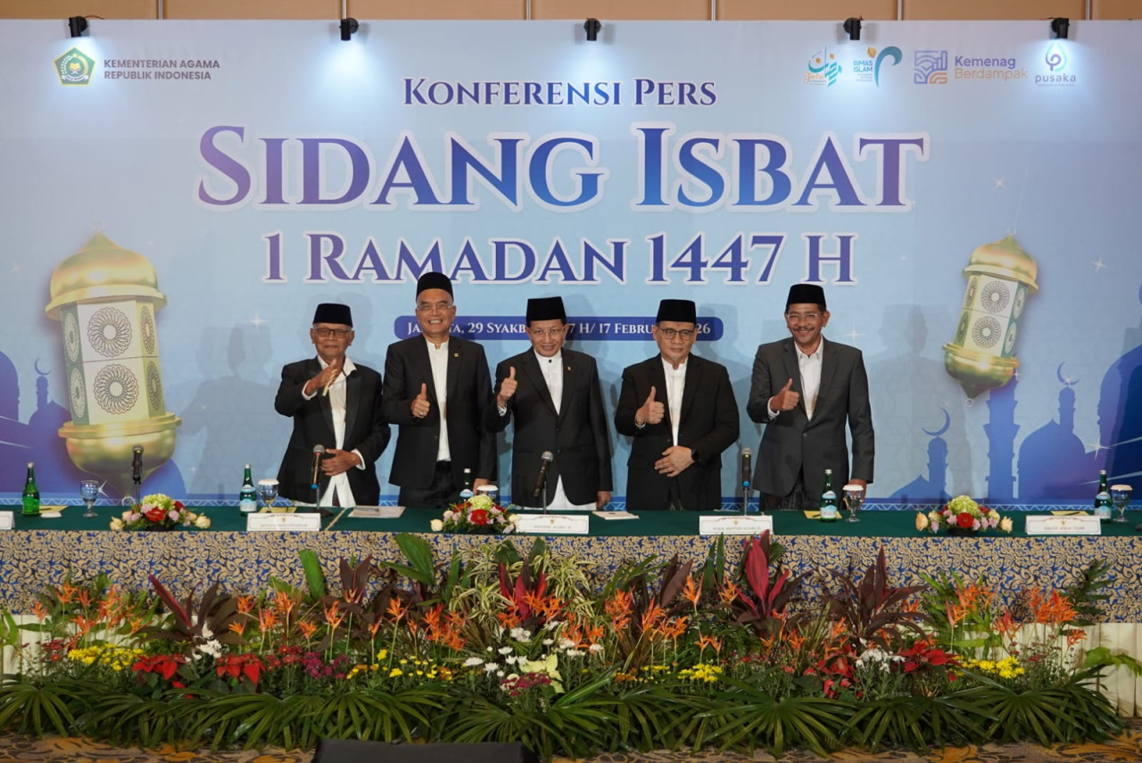 Konferensi Pers Sidang Isbat Penetapan 1 Ramadan 1447 H. (Foto: Kemenag/jatimnow.com)