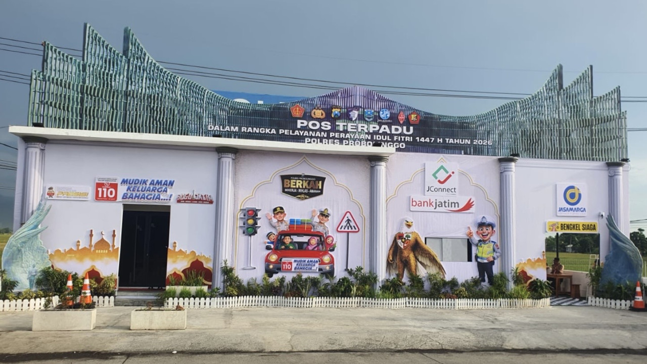Posyan Polres Probolinggo Bergaya IKN, Pemudik Dimanjakan Fasilitas Lengkap