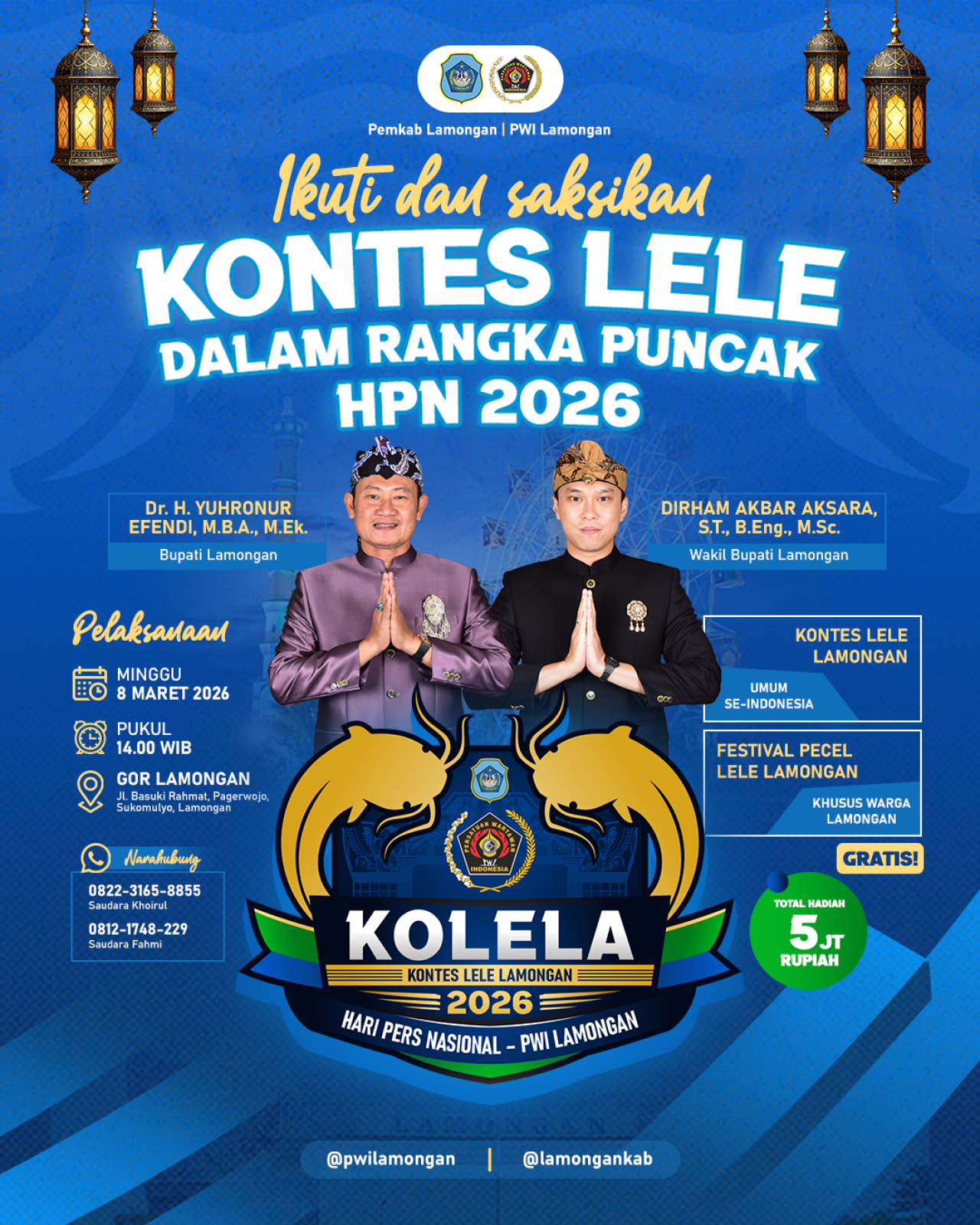 Foto:  Poster kegiatan Kontes Lele Lamongan peringati Puncak HPN 2026. (Adyad Ammy Iffansah/jatimnow.com)