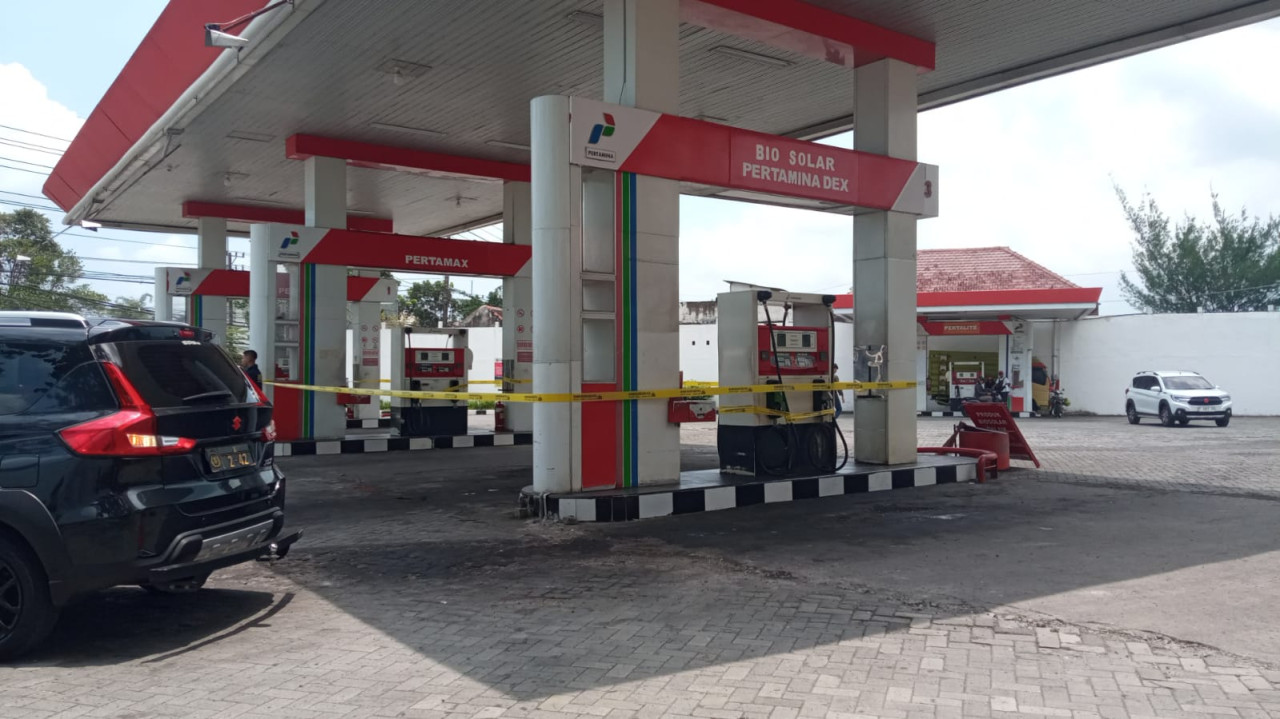 Kondisi SPBU Tegal Besar Jember. (Foto: Sugianto/jatimnow.com)