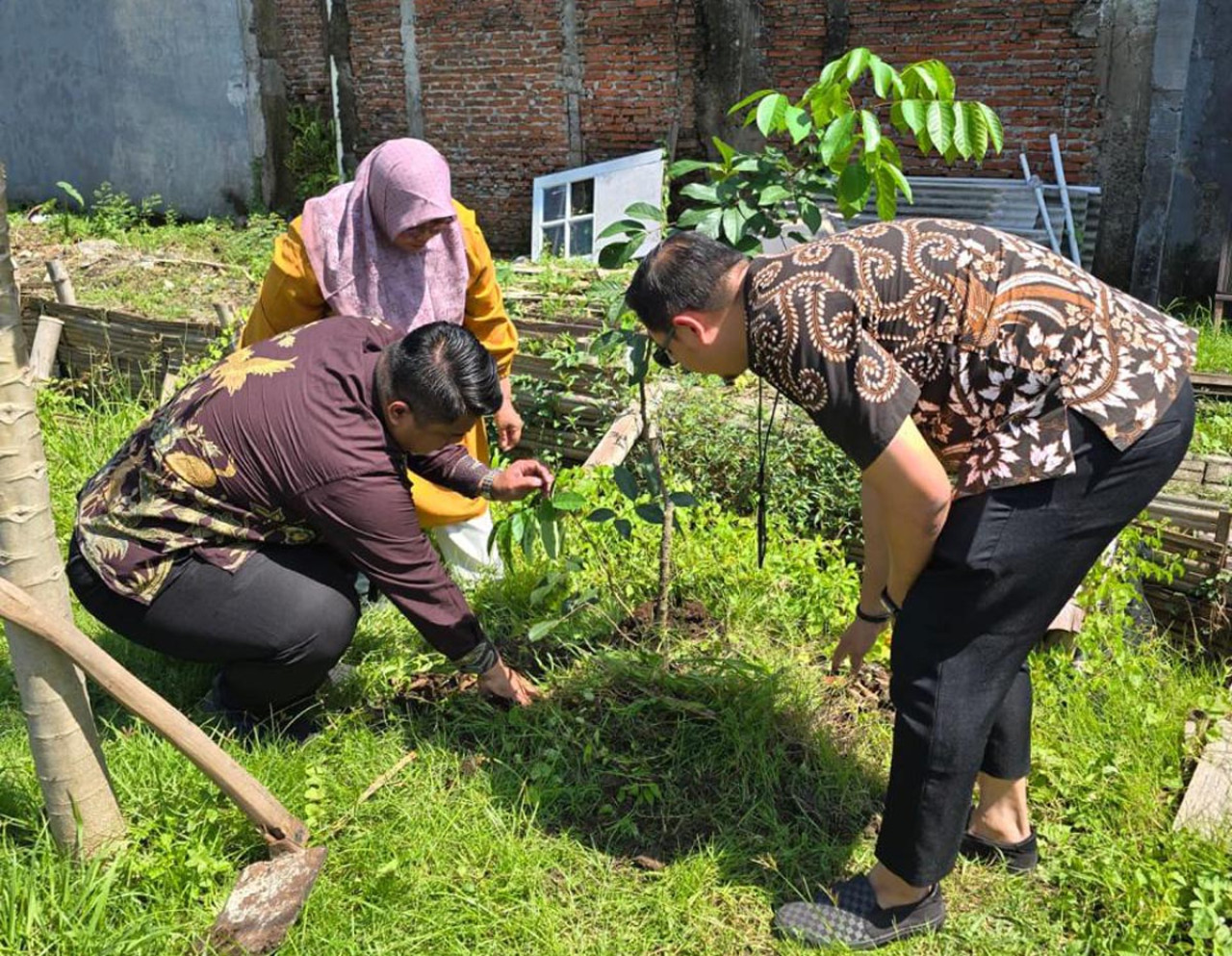 Penyaluran bibit dilakukan di Kelurahan Medokan Ayu, Kecamatan Rungkut, Surabaya. (Foto: BRI for jatimnow.com)