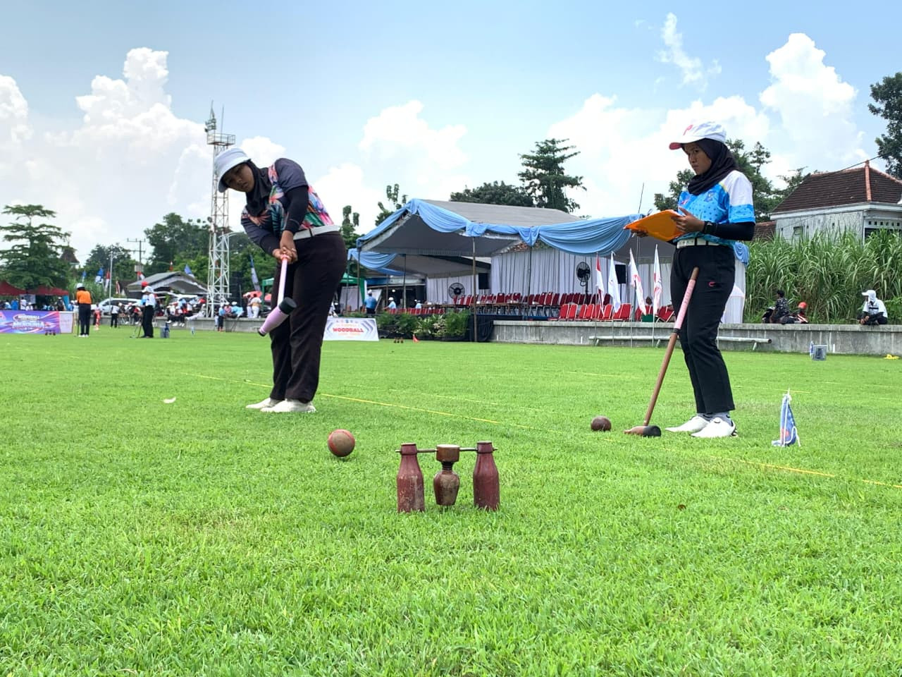 Atlet Woodball saat mengkikuti Kejurprov di Tulungagung. (Foto: Bramanta/jatimnow.com)