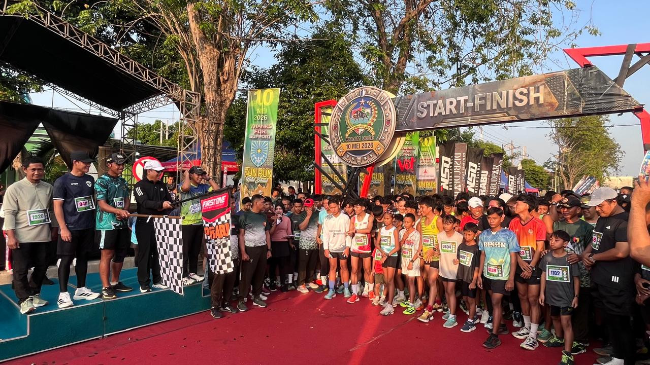 Ribuan Peserta Meriahkan Fun Run Halalbihalal Kodim 0820 Probolinggo