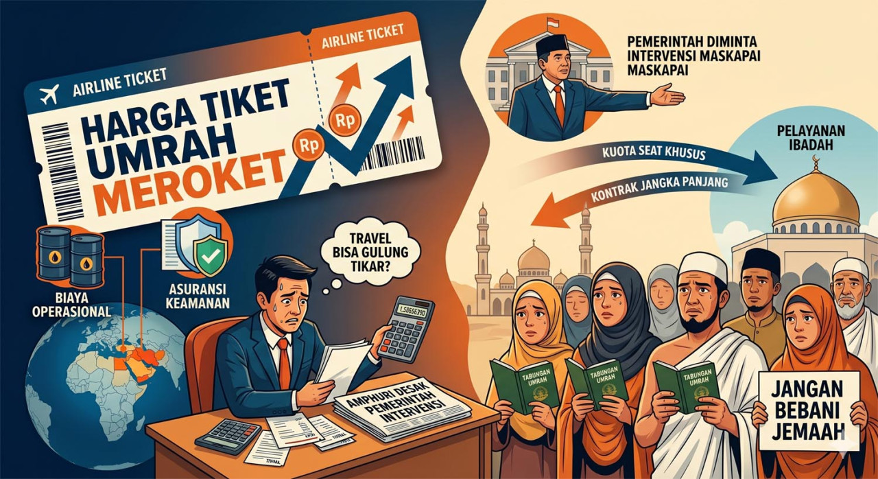 Harga Tiket Umrah Meroket, Pemerintah Diminta Intervensi Maskapai