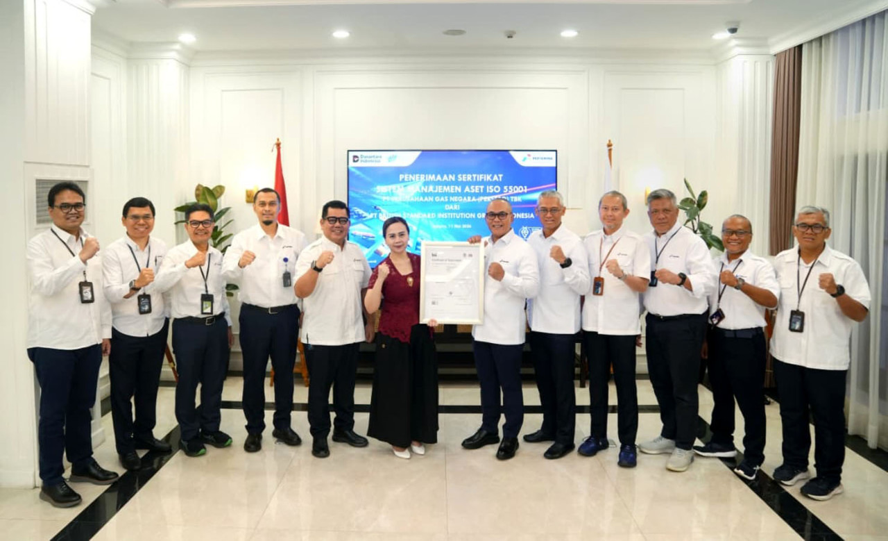 PGN raih sertifikasi ISO 55001 untuk kelola 33.490 km pipa gas.  (Foto: PGN for jatimnow.com)