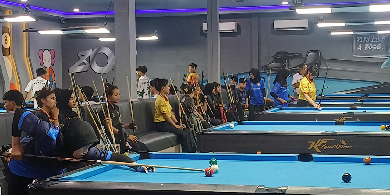Ratusan Atlet Biliar Ikuti Kejurprov Jatim di Lamongan, Didominasi Wanita