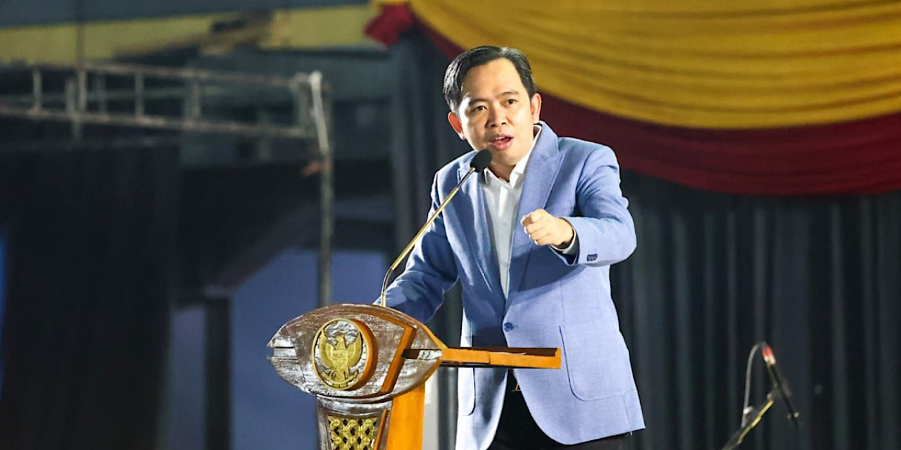 Bupati Gus Fawait saat beri sambutan di grand final Gus dan Ning. (Foto: Diskominfo Jember/jatimnow.com)